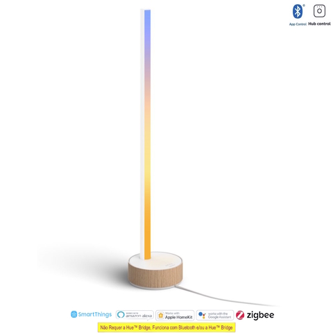 Philips Hue White & Color Ambiance Gradient Signe Oak Wood-Toned Table Lamp 2ª Geração