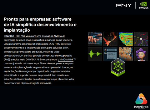 Imagem do NVIDIA PNY H100 (80GB, PCIe 5.0) , PNY NVH100TCGPU-KIT