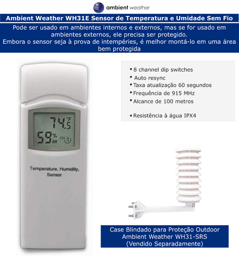 Ambient Weather WS-5000 Estação Metereológica Ultrassônica WiFi Alcance de 300 metros Compatível com Alexa e Google Internet Conectada