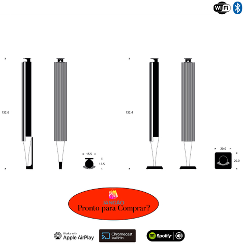 Bang & Olufsen Beolab 18 l Light Oak l Iconic Wireless Stereo Speakers for Home Cinema l Pillar of Luxury Sound l Adaptive Bass Linearization​ l Acoustic Lens technology l Aparências Elegantes l 320 Watts l Wi-Fi & Bluetooth l Chromecast & Google Assistant Integrados l Compatível com Apple 2 & Spotify Connect l Recomendado para áreas de 10m² até 40m² - comprar online