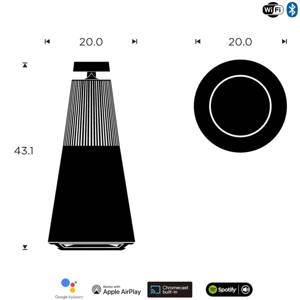 Bang & Olufsen Beosound 2 l 2-Pack l Natural Aluminium l Wireless Multiroom Speaker l Auto Falante Multi-Room 360º l Acoustic Lens Technology l WiFi & Bluetooth l Chromecast & Google Assistant Integrados l Compatível com Apple 2 & Spotify Connect l Recomendado para áreas de 10m² até 120m² - Loja do Jangão - InterBros