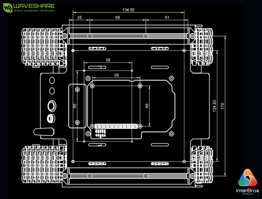 WaveShare UGV01 Off-Road Tracked , compatível com NVDIA Jetson Nano e Raspberry Pi - Loja do Jangão - InterBros