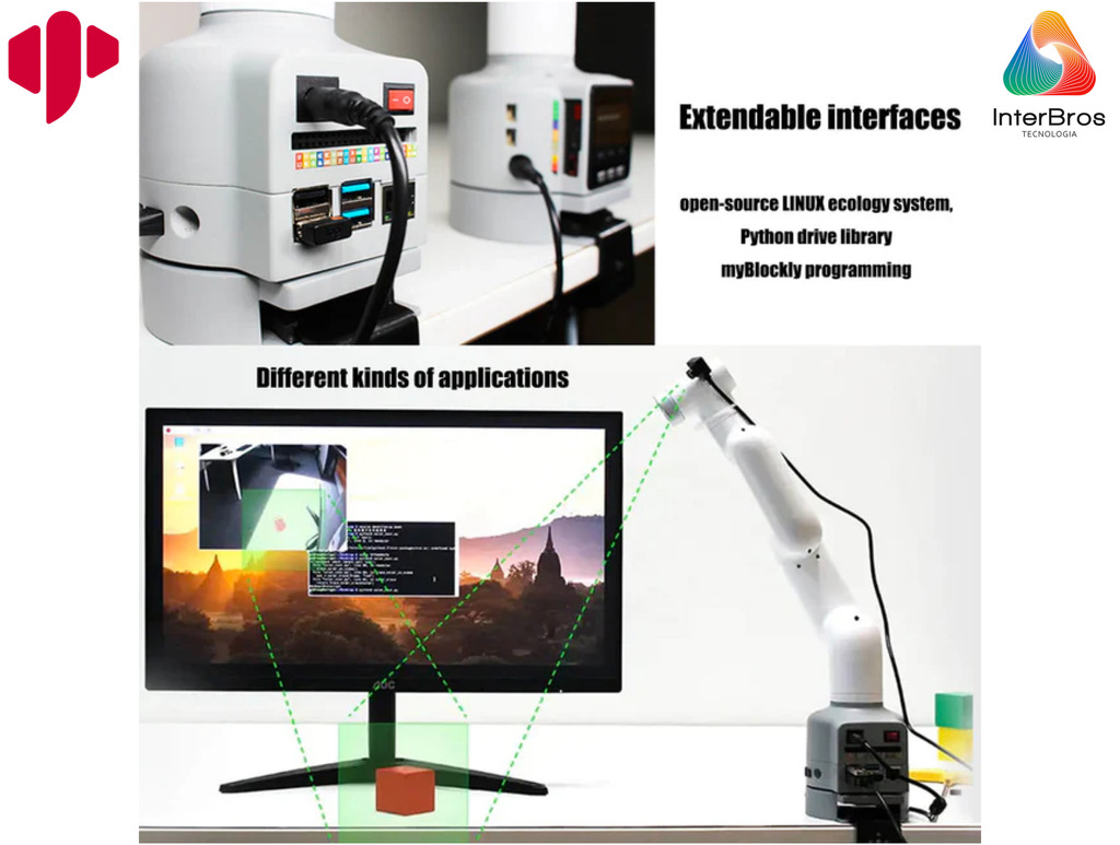 Elephant Robotics MyCobot 280 Raspberry Pi 2023 - 6 DOF , Collaborative Robotic Arm ( Raspberry Pi Version) , Educacional , Industrial , +8 anos - Loja do Jangão - InterBros