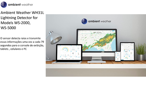 Ambient Weather Estação Metereológica WS-2902 WiFi & Internet Conectada + Sensor de Raios + Sensor de Umidade do Solo on internet