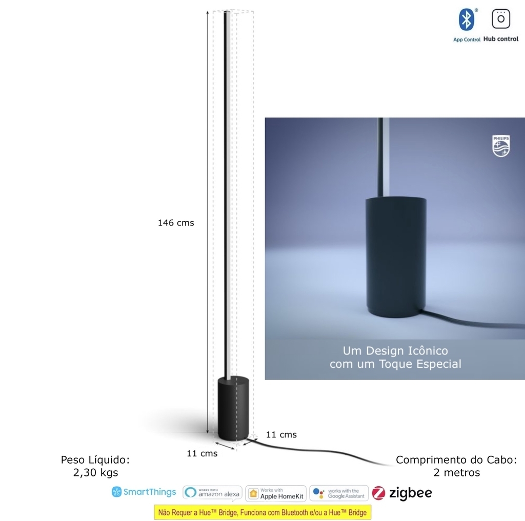 Philips Hue White & Color Ambiance Gradient Signe LED Floor Lamp + LED Table Lamp 2ª Geração - loja online