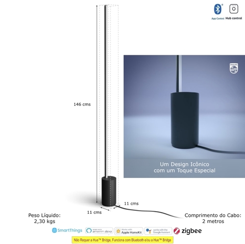 Philips Hue White & Color Ambiance Gradient Signe LED Floor Lamp + LED Table Lamp 2ª Geração - loja online