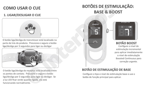 Imagem do Dogtra CUE E-Collar Cor Yellow Sistema de Treinamento Eletrônico à prova d'água para cães pequenos, médios e grandes