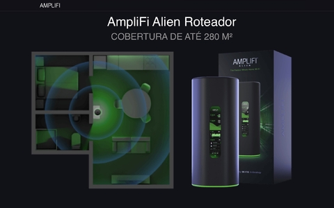 Ubiquiti Amplifi Alien Tri-Band WiFi6 Gigabit Router l Sistema WiFi6 Mesh l Tela Touchscreen l 4 portas Gigabit Ethernet l VPN integrada l Tecnologia Teleport l Sistema Mesh escalável l Ativado para Uso Doméstico ou Comercial l Cobertura de até 1.120 m² - Loja do Jangão - InterBros