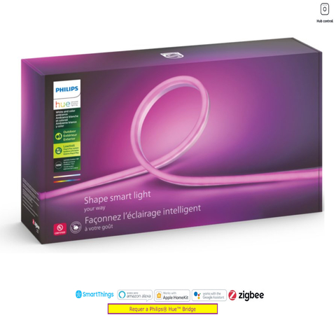 Philips Hue White & Color Ambiance Outdoor Smart LightStrip l Fita de Led Outdoor 5 mts l 2ª Geração l + 500 lumen do que a Geração Anterior l Poderoso Fluxo Luminoso 2.100 lumen l Compatível com a Alexa, Apple Homekit & Google Assistant | Requer Hue Bridge