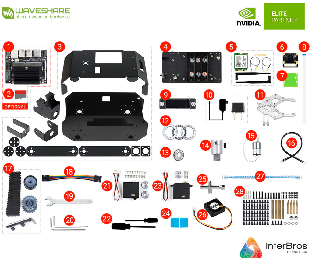 WaveShare JETANK AI Kit A, AI Tracked Mobile Robot, AI Vision Robot, NVIDIA Jetson Nano Developer Kit (B01) , Deep Learning, Autonomous Driving