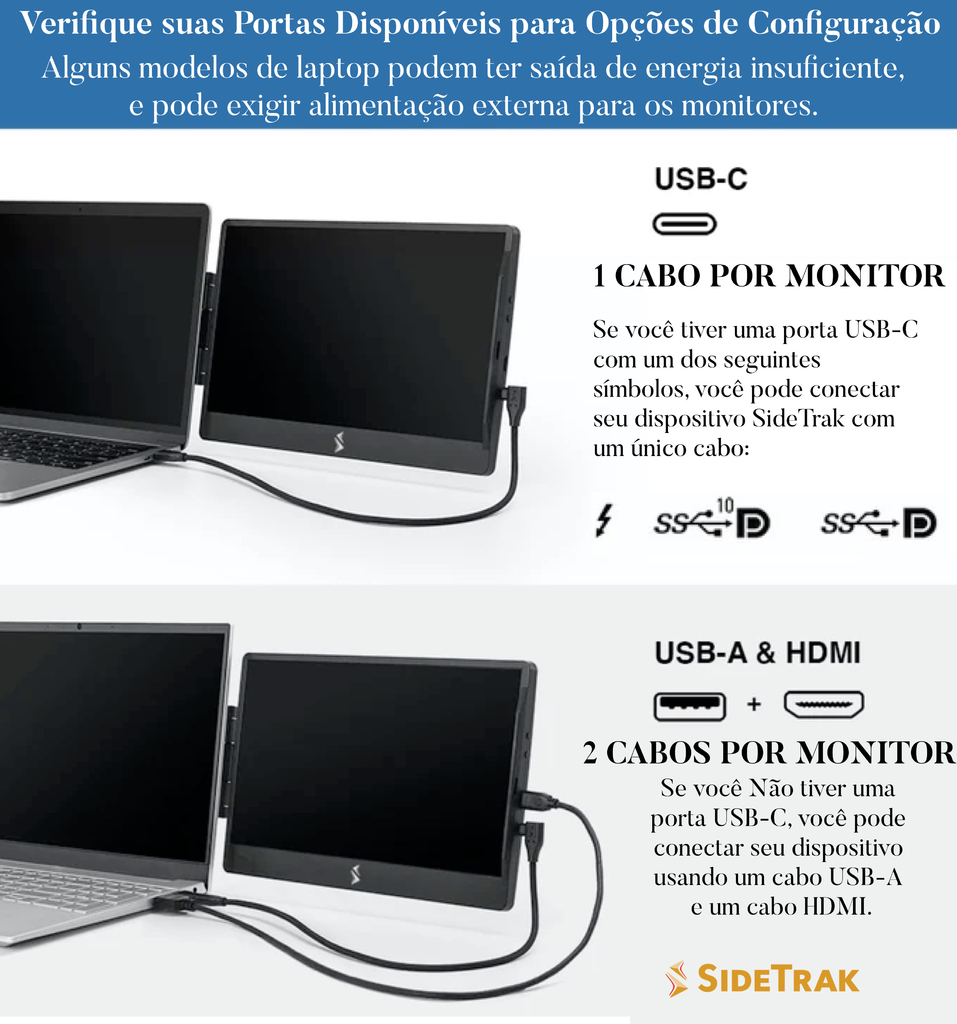 SideTrak Swivel 14” Attachable Portable Monitor for Laptop l Extensor Portátil l Triplo Monitor l FHD IPS USB l Tela Dupla com Suporte l Compatível com Mac, PC e Chrome | Adapta-se a todos os tamanhos de laptop en internet