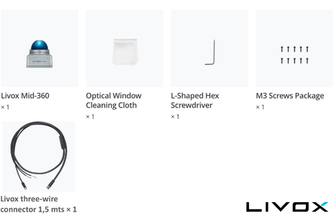 LIVOX TECH Mid-360 LiDAR + LIVOX TECH Three-Wire Aviation M12 Connector on internet