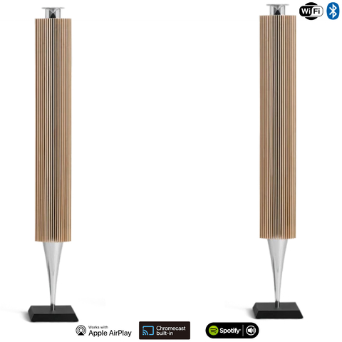 Bang & Olufsen Beolab 18 l Light Oak l Iconic Wireless Stereo Speakers for Home Cinema l Pillar of Luxury Sound l Adaptive Bass Linearization l Acoustic Lens technology l Aparências Elegantes l 320 Watts l Wi-Fi & Bluetooth l Chromecast & Google Assistant Integrados l Compatível com Apple 2 & Spotify Connect l Recomendado para áreas de 10m² até 40m²