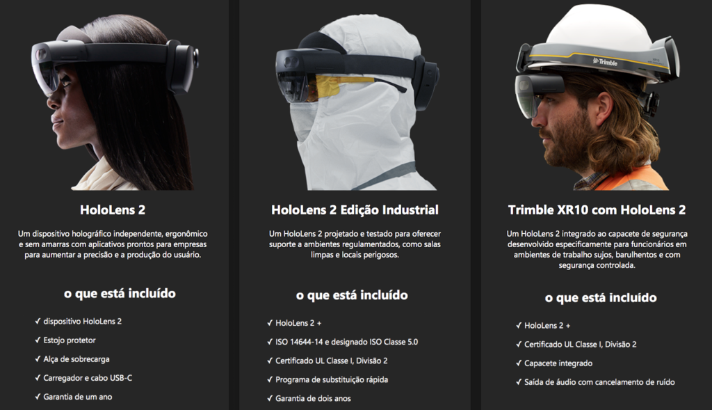 Microsoft Hololens 2 VR Mixed Reality Headset , Também disponíveis , HoloLens 2 Industrial Edition , Trimble XR10 with HoloLens 2 - Loja do Jangão - InterBros