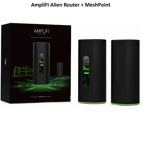 Ubiquiti Amplifi Alien Tri-Band WiFi6 Gigabit Router l Sistema WiFi6 Mesh l Tela Touchscreen l 4 portas Gigabit Ethernet l VPN integrada l Tecnologia Teleport l Sistema Mesh escalável l Ativado para Uso Doméstico ou Comercial l Cobertura de até 1.120 m² - online store