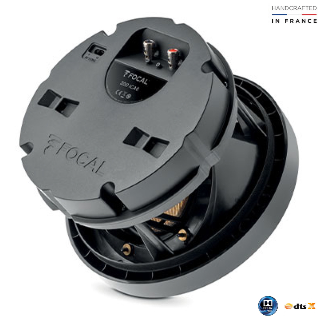 Focal 300 ICA6 l In-Ceiling / In-wall Angled l Driver Angled at 35° l Adequa-se a posição em que você está ouvindo l Tecnologia Flax™ l Coaxial 2-way Loudspeaker l Dolby Atmos DTS:X l Auto Falante de Teto e Parede - Loja do Jangão - InterBros