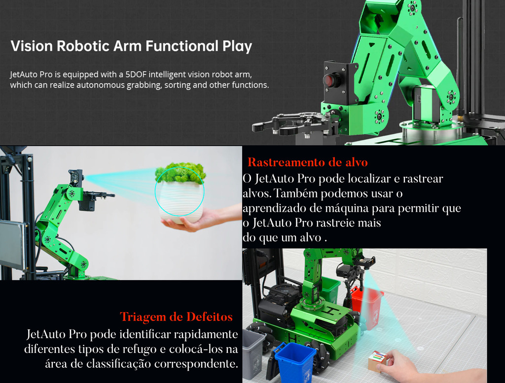 Imagen de HIWONDER JetAuto Pro ROS Robot Car with Vision Robotic Arm Powered by NVIDIA Jetson Nano Support SLAM Mapping/ Navigation/ Python (Advanced Kit）