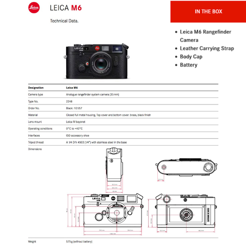Imagen de Leica M6 Analog Rangefinder Telêmetro Camera (35mm) l M bayonet l 16-135mm l A lenda retorna