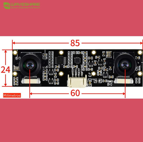 Waveshare Binocular Camera Depth Stereo Module 8MP | Sensor Sony IMX219 | Raspberry Pi | Nvidia Jetson Nano | Nvidia Jetson NX - loja online
