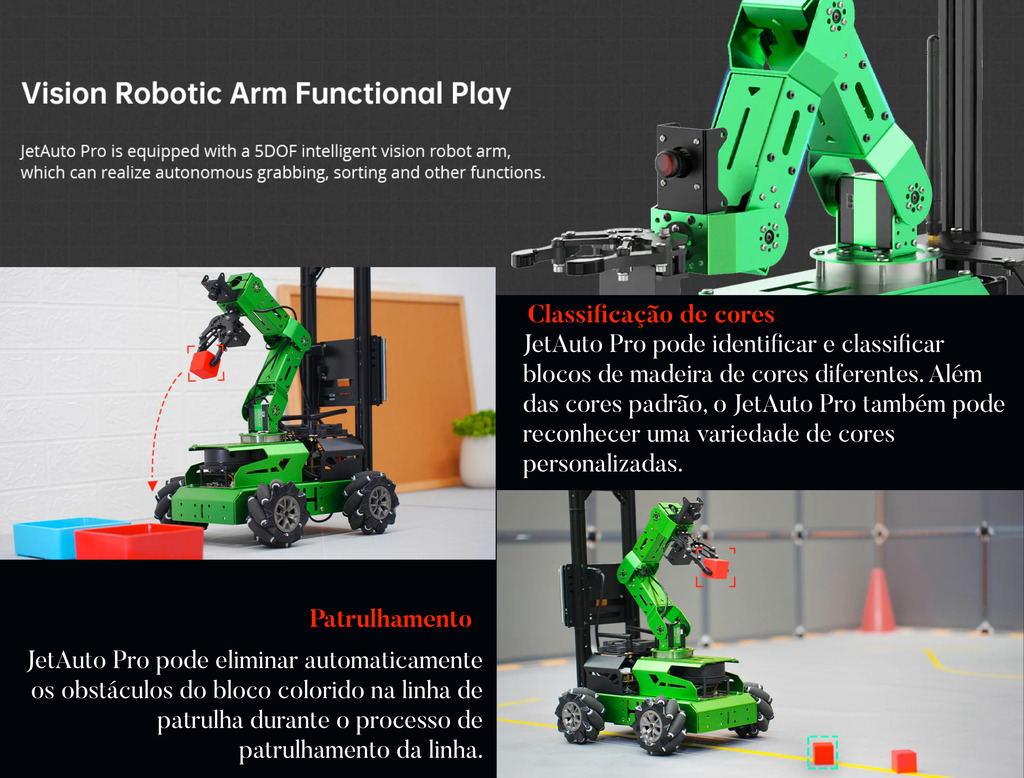 HIWONDER JetAuto Pro ROS Robot Car with Vision Robotic Arm Powered by NVIDIA Jetson Nano Support SLAM Mapping/ Navigation/ Python (Advanced Kit)