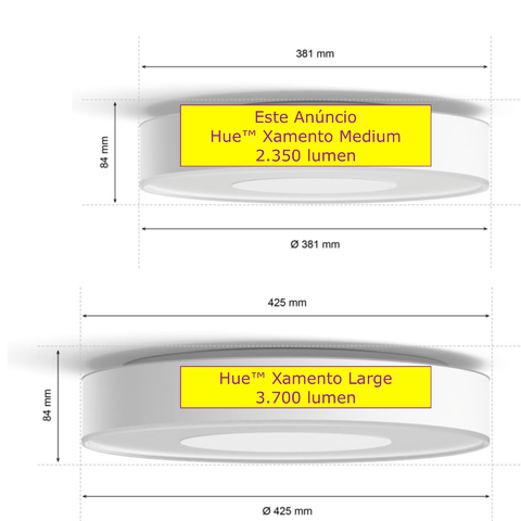 Imagem do Philips Hue White & Color Ambiance Xamento Medium l Bathroom Smart Ceiling l Luminária Plafon de Teto Inteligente Média l Feita para Banheiros l A Prova D' Água l WiFi e Bluetooth l Fluxo Luminoso 2.350 lumen l LED Integrado l Compatível com Alexa, Apple Homekit & Google Assistant l Requer Hue(TM) Bridge