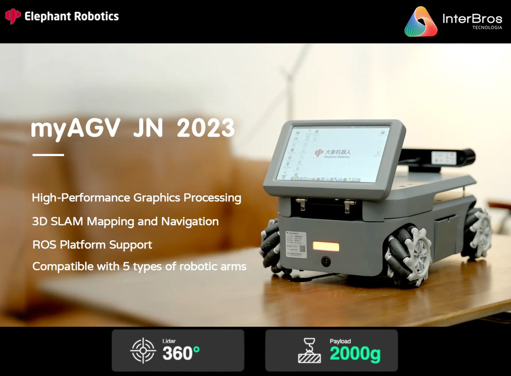 Elephant Robotics MyAGV 2023 , NVIDIA Jetson Nano ou Raspberry Pi , Autonomous Navigation Smart 4-Wheel Drive Vehicle , Educacional , Industrial , +8 anos na internet