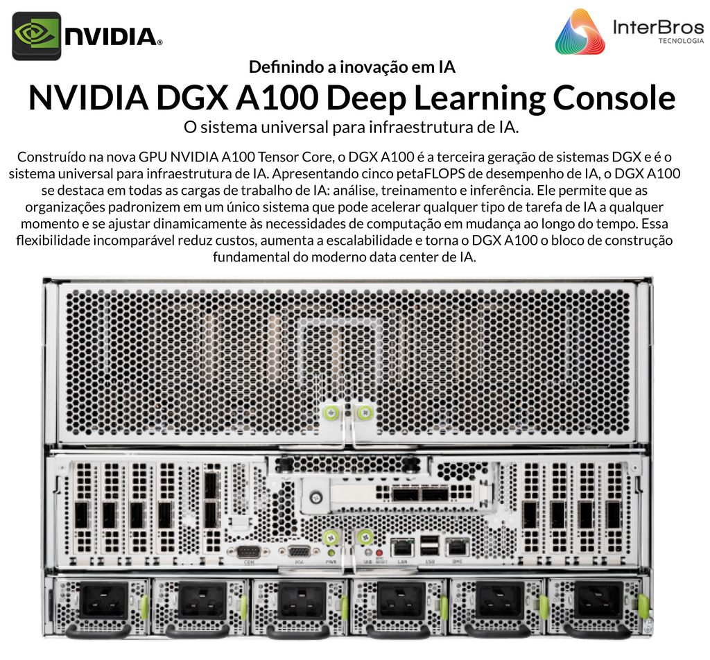 Imagem do NVIDIA DGX A100 Deep Learning Console