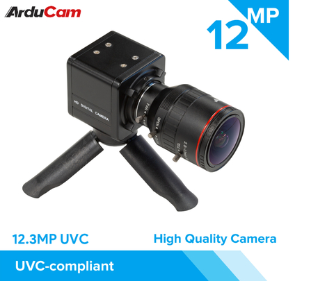 Arducam High Quality Complete USB Camera Bundle, 12MP 1/2.3 Inch 477P Camera Module with 2.8-12mm Varifocal Lens C20280M12, Metal Enclosure, Tripod and USB Cable , B0288 - buy online