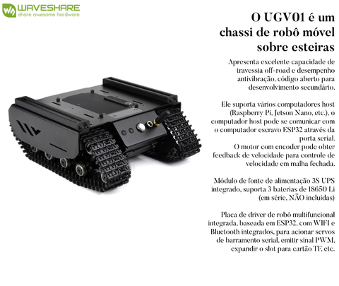 WaveShare UGV01 Off-Road Tracked , compatível com NVDIA Jetson Nano e Raspberry Pi na internet