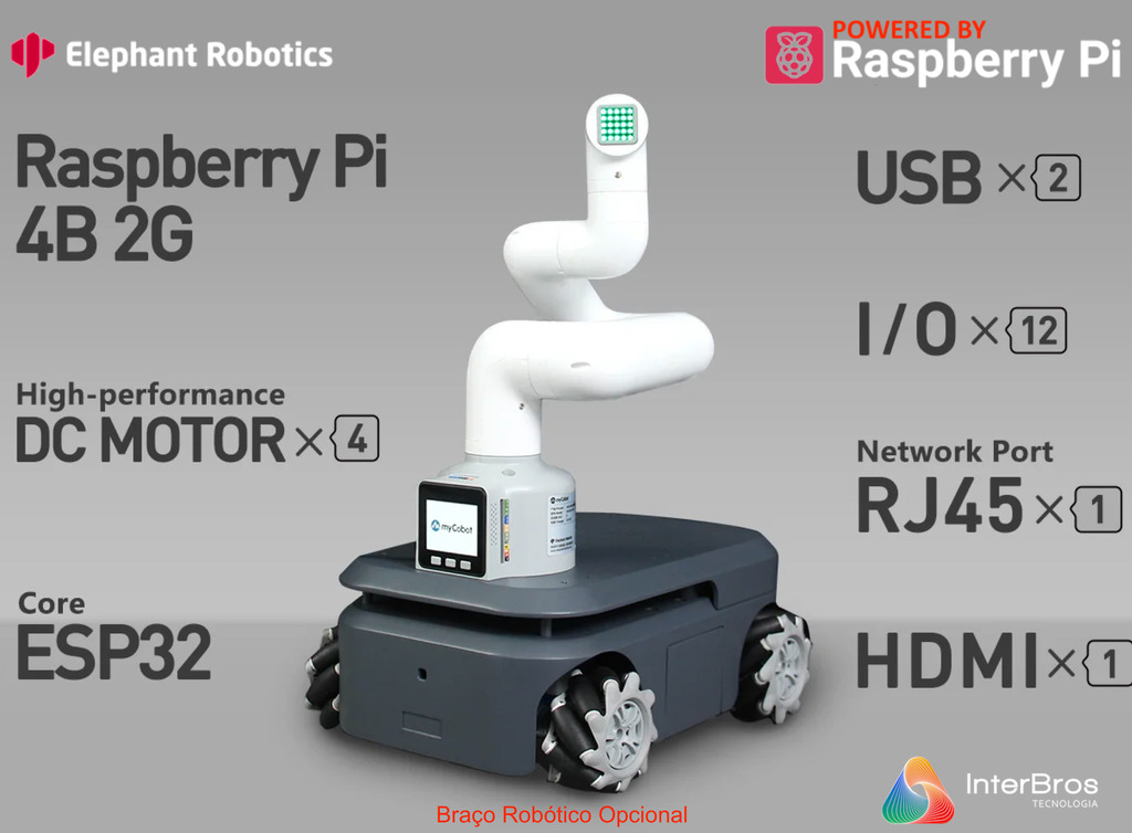 Imagen de Elephant Robotics MyAGV 2023 , NVIDIA Jetson Nano ou Raspberry Pi , Autonomous Navigation Smart 4-Wheel Drive Vehicle , Educacional , Industrial , +8 anos