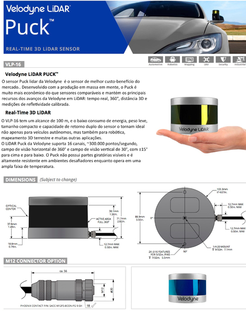 Velodyne Lidar Puck - Loja do Jangão - InterBros