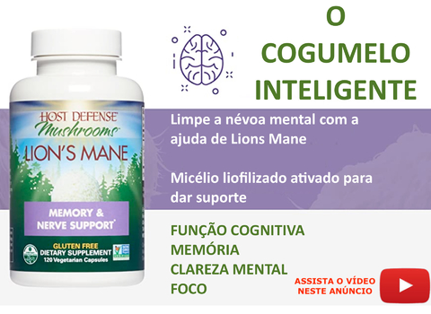 Host Defense Lion's Mane (Juba de Leão) Capsules Promove Clareza Mental, Foco e Memória Suplemento de Cogumelo 120 Cápsulas on internet