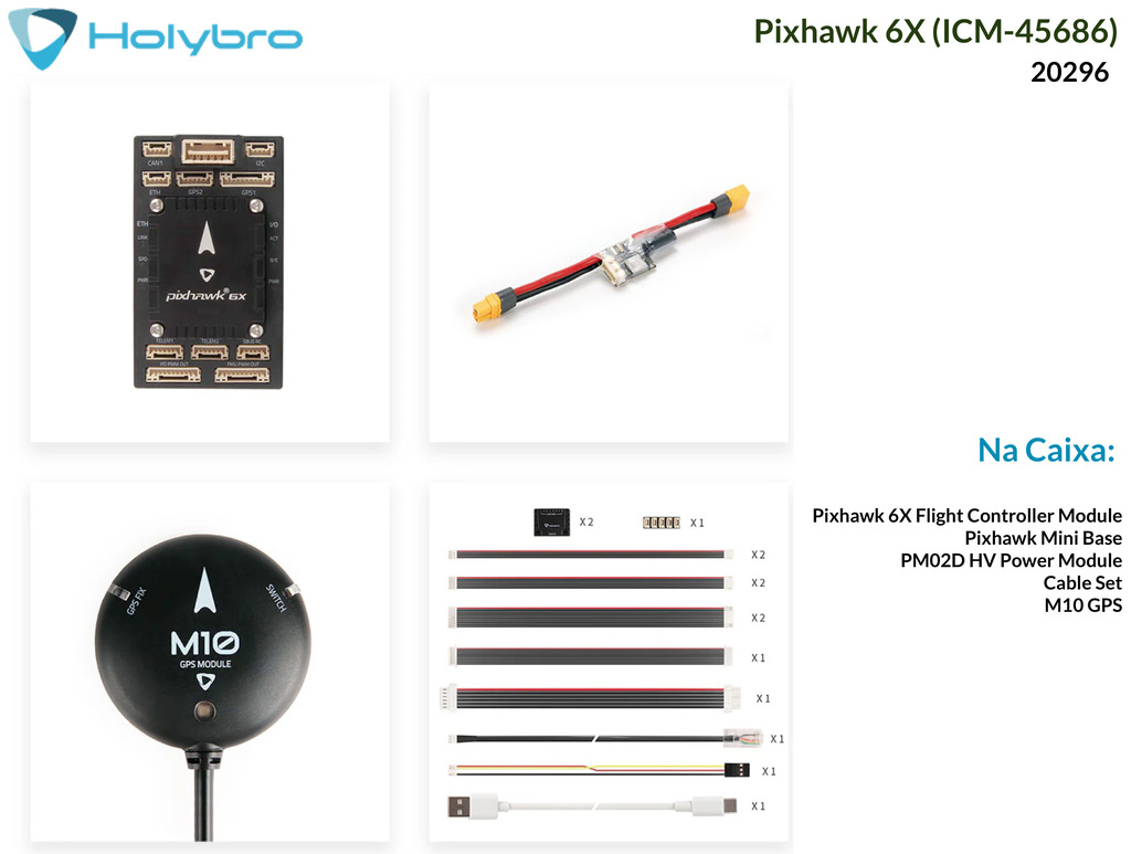 Holybro Pixhawk 6X (ICM-45686) + GPS + Power , 20315 , 20314 , 20301 , 20302 , 20296 , 20297 en internet