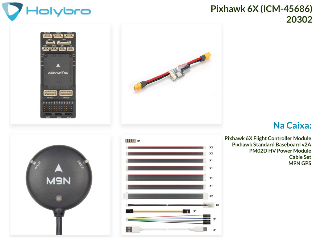 Image of Holybro Pixhawk 6X (ICM-45686) + GPS + Power , 20315 , 20314 , 20301 , 20302 , 20296 , 20297