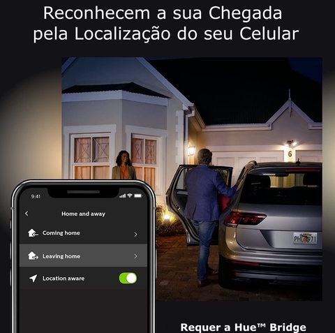 Philips Hue Discover Outdoor Floodlight + Hue Dusk-to-Dawn Sensor de Movimento Outdoor l Luminária de Parede l Projetor de Segurança l Poderoso Fluxo Luminoso 2.300 lumen l LED Integrado l Compatível com a Alexa, Apple Homekit & Google Assistant | Requer Hue Bridge na internet