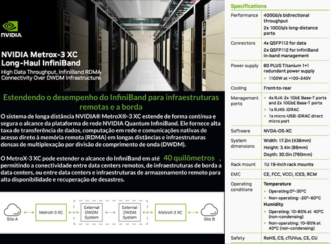 NVIDIA Mellanox Metrox-3 XC Long-Haul InfiniBand , 400GB/s , 40Kms - comprar online