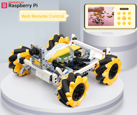 WaveShare BuildMecar Kit, Smart Building Block Robot with Mecanum Wheels, 5MP Camera, Based on Raspberry Pi Build HAT - comprar online