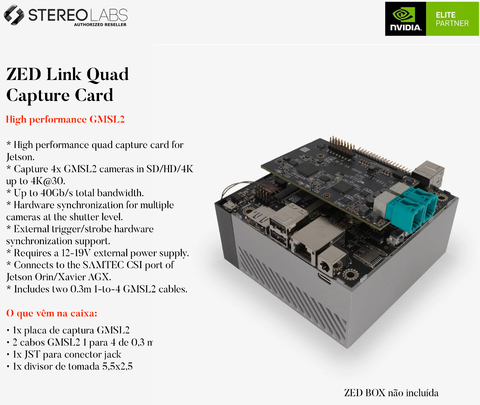 StereoLabs ZED Link Quad Capture Card GMSL2 , para NVIDIA Jetson - comprar online