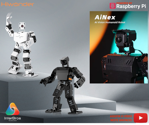 Hiwonder AiNex ROS Education AI Vision Humanoid Robot Powered by Raspberry Pi 4B , Developer Kit Humanóide Algoritmo de Cinemática Inversa , Desenvolvido para Aprendizado e Ensino , Idade: 15+ - comprar online