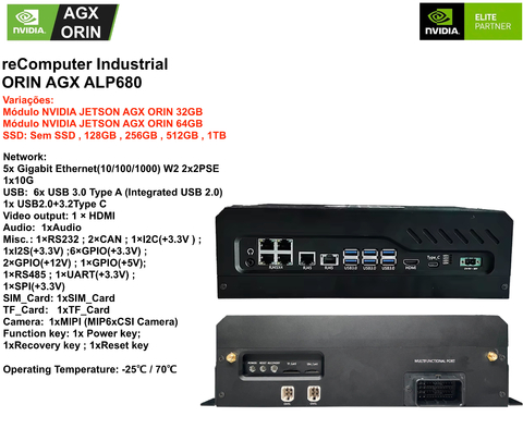 reComputer ALP680, Computador Industrial , NVIDIA Jetson Orin AGX - buy online