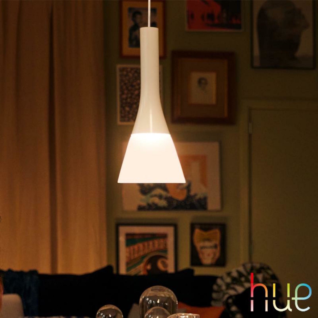 Philips Hue White and Color Ambiance Explore l Smart Energised Pendant l Luminária LED Pendente Inteligente l Poderoso Fluxo Luminoso de até 3.300 lumen l Copas, Cozinhas, Sala de Jantar, Escritório, Cabeceira l Compatível com Alexa, Apple Homekit & Google Assistant l Requer Hue Bridge - Loja do Jangão - InterBros