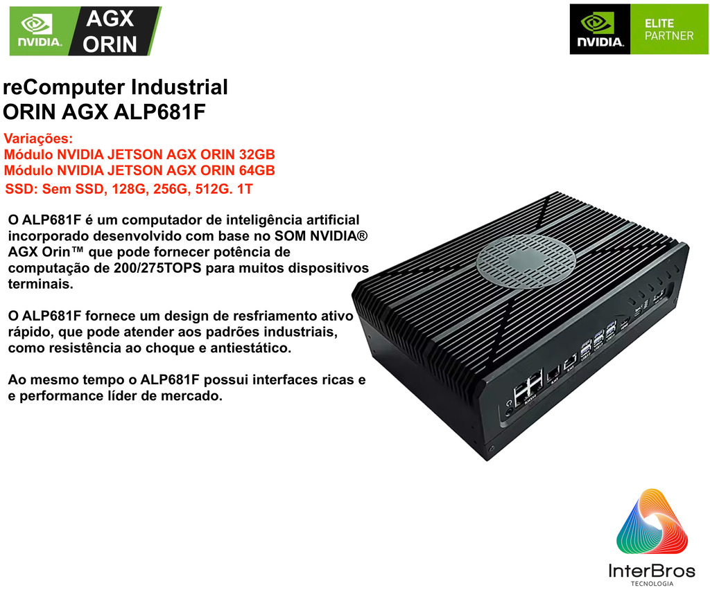 reComputer ALP681F, Computador Industrial , NVIDIA Jetson Orin AGX - comprar online