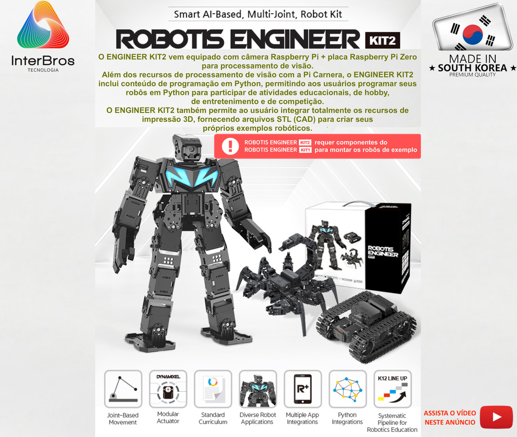 Robotis Steamcup Engineer Robot Kit 2 , Developer Kit , Habilitado para IA , Educacional , Idade: 15+ - buy online