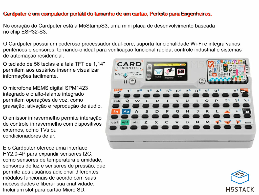 M5Stack Cardputer Kit with M5StampS3 , K132 - comprar online