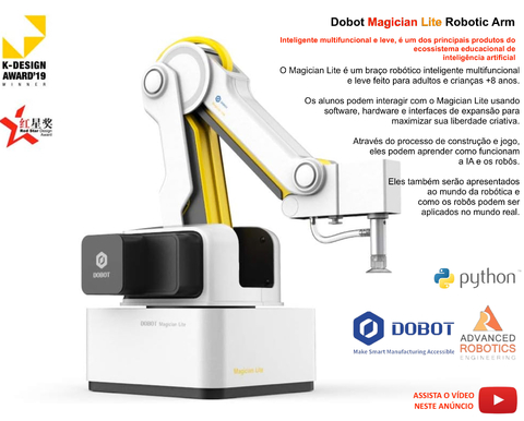 Dobot Magician Lite Robotic Arm , Stem Education , Braço Robótico Educacional , +8 anos - buy online