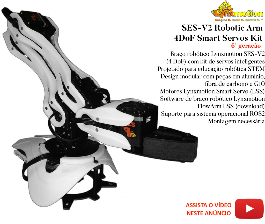 Lynxmotion SES-V2 Robotic Arm 4 DoF with Smart Servos Kit - tienda online