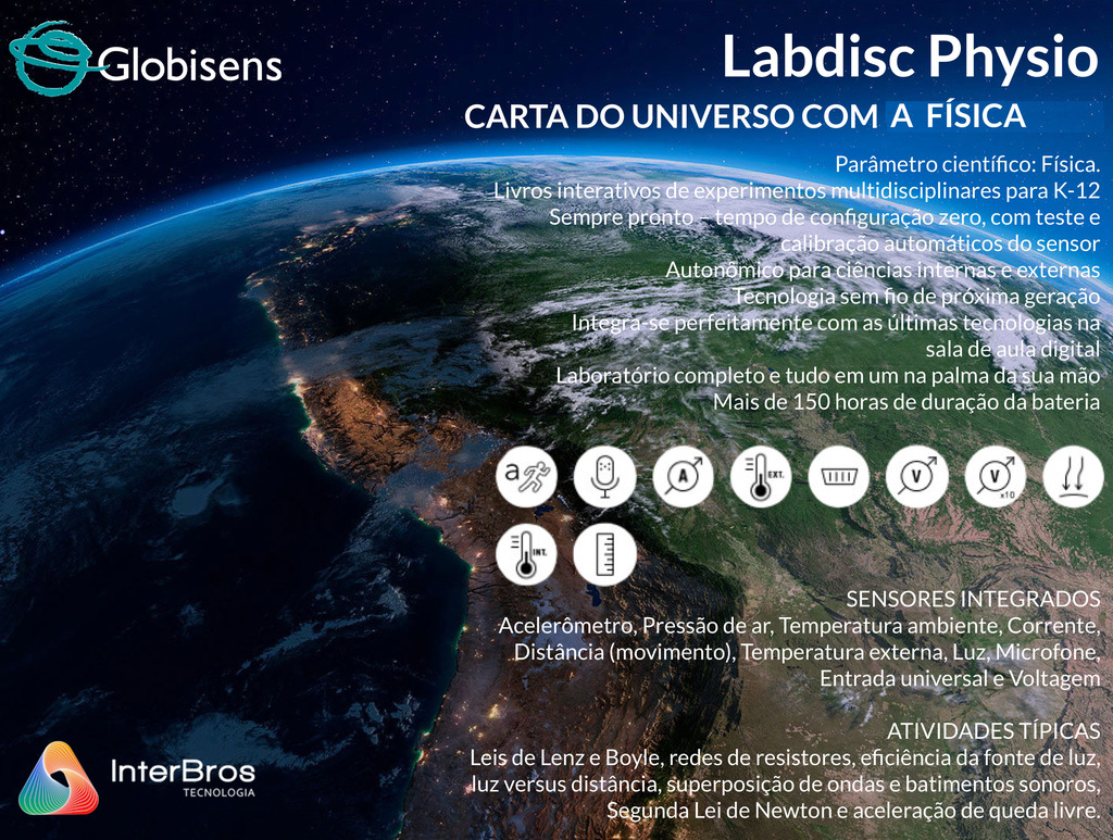 Globisens Labdisc Physio (Física) , Educacional K-12 , Boxlight LD12-PHY - Loja do Jangão - InterBros