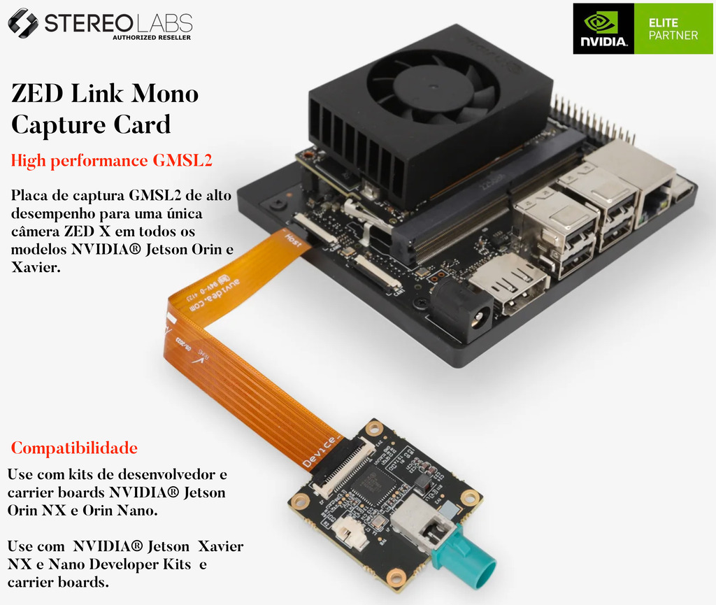 StereoLabs ZED Link Mono Capture Card GMSL2 , para NVIDIA Jetson - comprar online