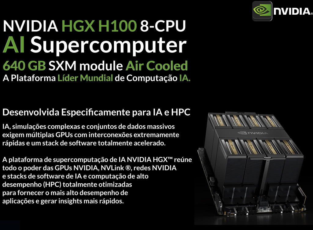 NVIDIA HGX H100 Delta-Next 640GB SXM5 Air Cooled Baseboard , Hopper Architecture , 935-24287-0000-000 - comprar online