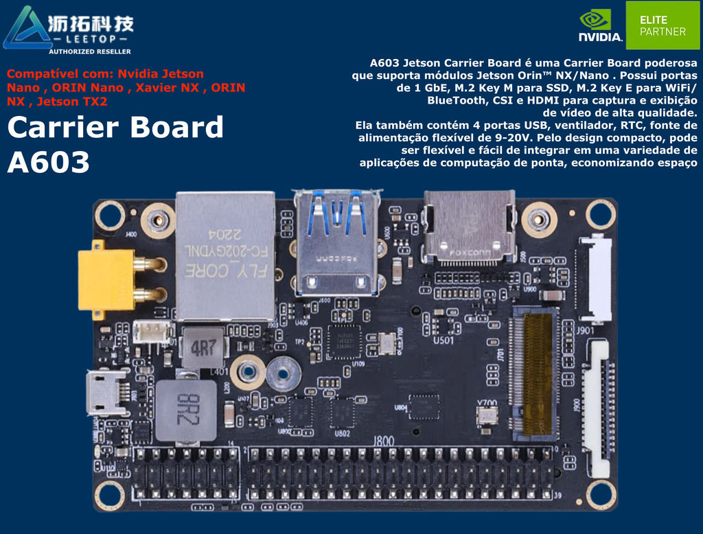 Leetop Carrier Board A603 for Nvidia Jetson Nano , ORIN Nano , Xavier NX , ORIN NX , Jetson TX2 - buy online